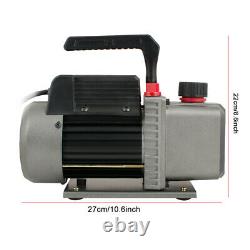 110V 1/4 HP 3.5 CFM 1-Stage Vacuum Pump and R134a AC Manifold Gauge Set Kit