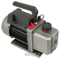 110V 1/4 HP 3.5 CFM 1-Stage Vacuum Pump and R134a AC Manifold Gauge Set Kit