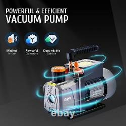 1/3HP 4CFM Air Conditioner Vacuum Pump w Manifold Gauge Set for R12 R134a & More