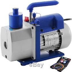 1/3hp Vacuum Pump AC HVAC Refrigeration Kit Manifold Gauge Set R22 R134A R410A