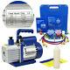 1/4hp 3,5cfm Air Vacuum Pump Hvac Refrigeration Ac Manifold Gauge Set R134a Kit