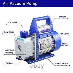 3CFM 1/4HP Air Vacuum Pump and R134a R12 R22 R410a AC Manifold Gauge Set Kit