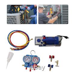 3CFM 1/4hp Air Vacuum Pump HVAC Refrigeration AC Manifold Gauge Set R134a Kits