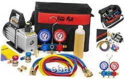3CFM or 4CFM Air Vacuum Pump HVAC A/C Refrigeration Kit AC Manifold Gauge Set