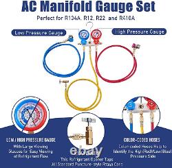 3.5CFM 1/4HP Single Stage HVAC Vacuum Pump and R134A Manifold Gauge Set for R134