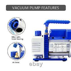3.6CFM Vacuum Pump HVAC Refrigeration AC Manifold Gauge Can Tap Leak Detector