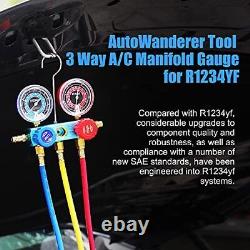 3 Way Air Conditioner Diagnostic Manifold Gauge Set For R1234yf Freon Charging