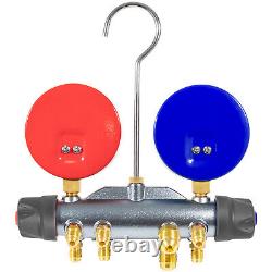 49968 Mechanical Manifold Gauge Set 4-Valve R22/404A/410A Refrigerant Red/Blue