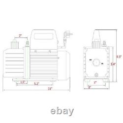 4CFM 1/3HP Air Vac Pump HVAC Refrigeration Kit AC Manifold Gauge Set R134 (cy)