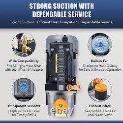 4CFM 1/3 HP Air Vacuum Pump w Leak Detector & Manifold Gauge Set &Free Oil & Bag