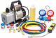 4cfm Air Vacuum Pump Hvac A/c Refrigeration Kit Ac Manifold Gauge Case Set R134