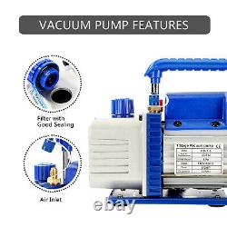 4CFM Vacuum Pump Set HVAC Refrigeration Manifold Gauge r134a Tap Leak Detector