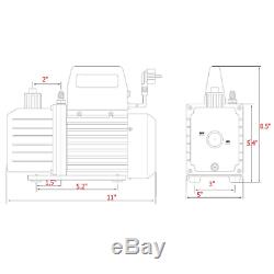 4Cfm 1/3Hp Air Vacuum Pump Hvac Refrigeration Kit Ac Manifold Gauge Set R134