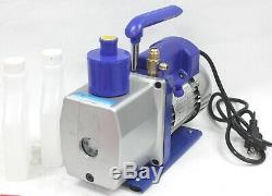 4.8CFM Vacuum Pump 4VALVE MANIFOLD GAUGE R410A R134A R22 HVAC AC Refrigerant Set