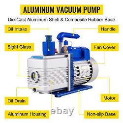 4.8CFM Vacuum Pump 4VALVE MANIFOLD GAUGE R410A R134A R22 HVAC AC Refrigerant Set
