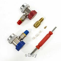 4 Way AC Manifold Gauge Set R134a R410A R404A R22 withHoses Coupler Adapters Case