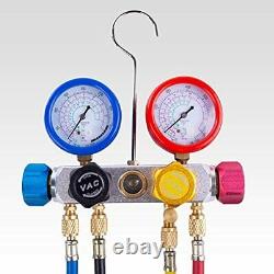 4 Way Diagnostic Manifold Gauge Complete Set For R134A R410A R22 FREE SHIPPING