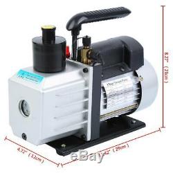 5CFM 1/3HP Air Vacuum Pump HVAC R410A R134A Kit AC A/C Dual Manifold Gauge Set