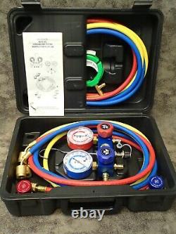 98661-PRO MASTERCOOL Blue R134A and R-12 Dual Manifold Gauge Set with 60 Hose
