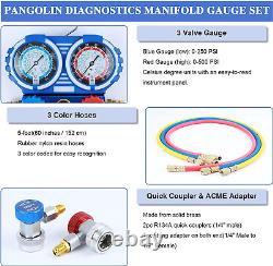 AC Diagnostic Manifold Freon Gauge Set, Home Manifold Gauge Set with Adjustable