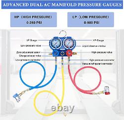 AC Diagnostic Manifold Freon Gauge Set, Home Manifold Gauge Set with Adjustable