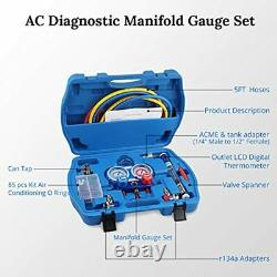 AC Diagnostic Manifold Gauge Set For Freon Charging, Fits R134A R404A FREE SHIP