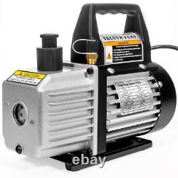 AC Manifold Gauge Set 1/4 HP 3 CFM Air Vacuum Pump HVAC A/C Refrigerant Tool Kit