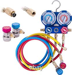 AC Manifold Gauge Set Kit with Leak Detector Carry Bag for HVAC Air Conditionin