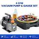 Ac Manifold Gauge & Vacuum Pump Set Automotive Tools For R12 R22 R134a R502 4cfm