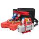 Auto Ac Repair Complete Tool Kit 3.5 Cfm Vacuum Pump, Manifold Gauge Set, Hoses