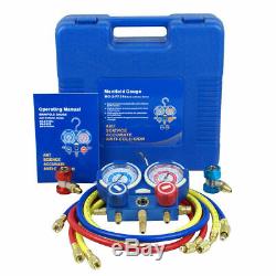 Air Vacuum Pump HVAC 1/4 Rotary Vane Refrigerant AC Manifold Gauge Set R134a Kit