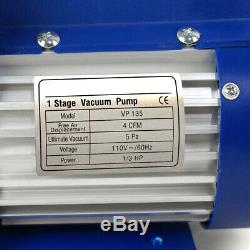 Air Vacuum Pump HVAC Refrigeration KIT A/C Manifold Gauge Set Combo 4CFM 1/3 HP