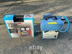 Air conditioner test kit, Savant vacuum pump + New AC Manifold Gauge set