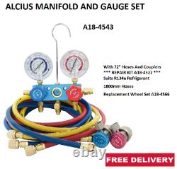 Alcius Manifold And Gauge Set With 72 Hoses And Couplers A18-4543