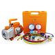 Bacoeng 3cfm Vacuum Pump & Manifold Gauge Set Hvac A/c Refrigeration Kit R12
