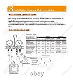 BACOENG Professional Vacuum Pump & Manifold Gauge Set HVAC A/C Refrigeration