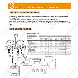 BACOENG Professional Vacuum Pump & Manifold Gauge Set HVAC A/C Refrigeration K