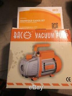 BACOENG Professional Vacuum Pump & Manifold Gauge Set-HVAC A/C Refrigeration Kit