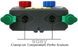 BELEY Refrigeration Digital Manifold HVAC System Gauge Set with Temperature Clip