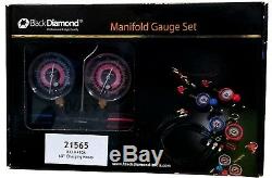 Black Diamond Manifold Gauge Set R32 R410a & 60 Charging Hoses 5/16 Sae Only