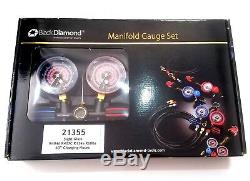Black Diamond Manifold Gauge Set R404a R407c R134a R600a & 60 Hoses 1/4 Sae