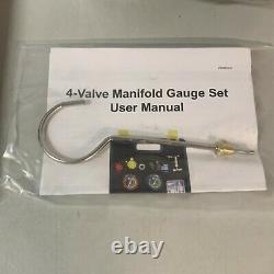 Black V20201010 4 Valve Manifold Gauge Set & Charging Adapter With User Manual