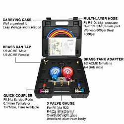 CT-136G 3-Way AC Diagnostic Manifold Gauge Set with Case for Freon Charging