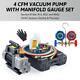Combo 4 Cfm 1/3hp Air Vacuum Pump Hvac + R134a Kit Ac A/c Manifold Gauge Set Us