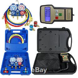 Deluxe Manifold Gauge Set Electronic Digital Refrigerant Scale R134a R410a R22