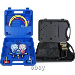 Deluxe Manifold Gauge Set Electronic R134a R410a R22 Digital Refrigerant Scale