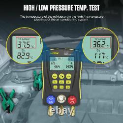 Digital Gauge Refrigeration Manifold for HVAC Vacuum Temp Pressure R134a A/C Set