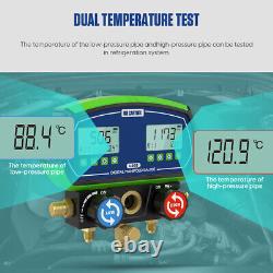Digital Hvac Air Refrigeration Manifold Conditioning Vacuum Pressure Gauge Set