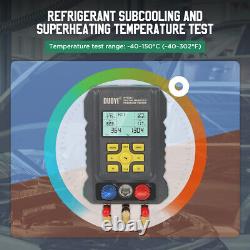 Digital Manifold Gauge HVAC Refrigeration Pressure Temp Test Air Condition Tool