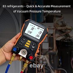 Digital Manifold Gauge Meter Set, Vacuum Pressure Temperature Leakage Tester